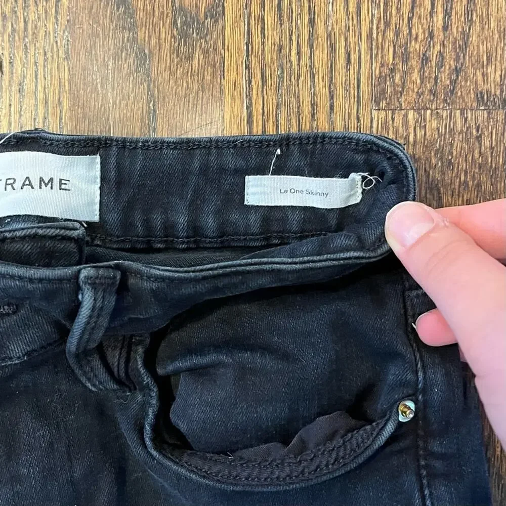 Frame Skinny Jeans Black Le One Skinny Romantic Chic Quiet Luxury Women's Size 1